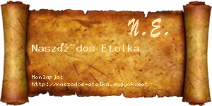 Naszádos Etelka névjegykártya